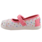 TOMS MARY JANE fehér/rózsa/mintás PÖTTYÖS tépős balerina cipő