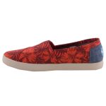 SZÍNHIBÁS TOMS AVALON RED bordó/piros VIRÁGOS belebújós cipő
