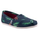 Színhibás TOMS NAVY BIRDS PARADISE kék pálmafás belebújós cipő