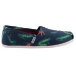 Színhibás TOMS NAVY BIRDS PARADISE kék pálmafás belebújós cipő