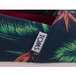 Színhibás TOMS NAVY BIRDS PARADISE kék pálmafás belebújós cipő