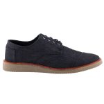 TOMS BROGUE BLACK DENIM fekete farmer fűzős cipő