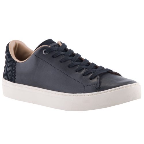 TOMS LENOX BLACK LEATHER SNEAKER fekete bőr fűzős félcipő