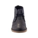 TOMS MATTEO CHUKKA BLACK LEATHER fekete/szürke fűzős magasszárú cipő