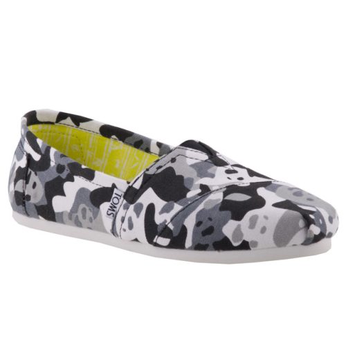 TOMS PANDA CAMO BLACK MULTI balerina cipő