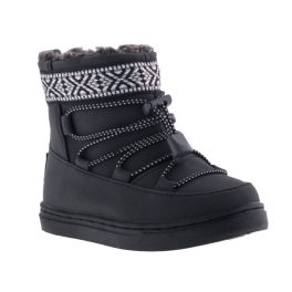 TOMS ALPINE fekete tépőzáras félmagas szőrmés téli bakancs   TOMS ALPINE fekete tépőzáras félmagas szőrmés téli bakancs
