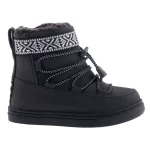 TOMS ALPINE fekete tépőzáras félmagas szőrmés téli bakancs