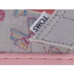 TOMS ALPARGATA szürke/rózsa pillangós tépős balerina cipő