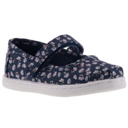 TOMS MARY JANE tépős sötétkék/fehér virágos balerina cipő   TOMS MARY JANE tépős sötétkék/fehér virágos balerina cipő