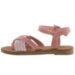 TOMS LEXIE Bloom metallic rózsa/fehér csillogós csatos gyerek szandál