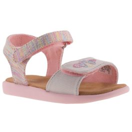 TOMS STRAPPY SANDAL 2 tépőzáras szürke/rózsaszín pillangós gyerek szandál   TOMS STRAPPY SANDAL 2 tépőzáras szürke/rózsaszín pillangós gyerek szandál