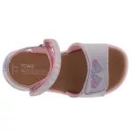 TOMS STRAPPY SANDAL 2 tépőzáras szürke/rózsaszín pillangós gyerek szandál
