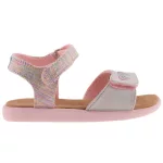 TOMS STRAPPY SANDAL 2 tépőzáras szürke/rózsaszín pillangós gyerek szandál