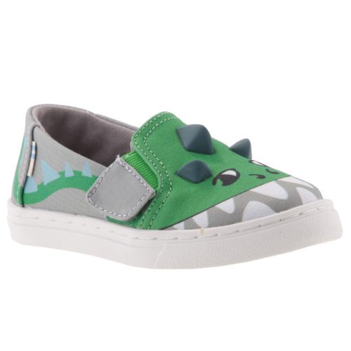 TOMS DINO 3D FLUORESZKÁLÓS szürke/zöld tépős gumis cipő