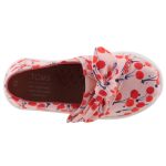 TOMS CLASSIC rózsaszín/piros cseresznyés masnis tépős balerina cipő