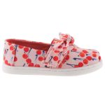 TOMS CLASSIC rózsaszín/piros cseresznyés masnis tépős balerina cipő