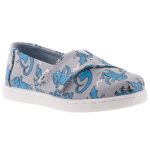 TOMS DINO FLUORESZKÁLÓS szürke/kék tépős gumis cipő