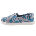 TOMS DINO FLUORESZKÁLÓS szürke/kék tépős gumis cipő