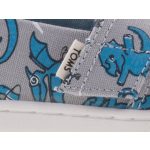 TOMS DINO FLUORESZKÁLÓS szürke/kék tépős gumis cipő