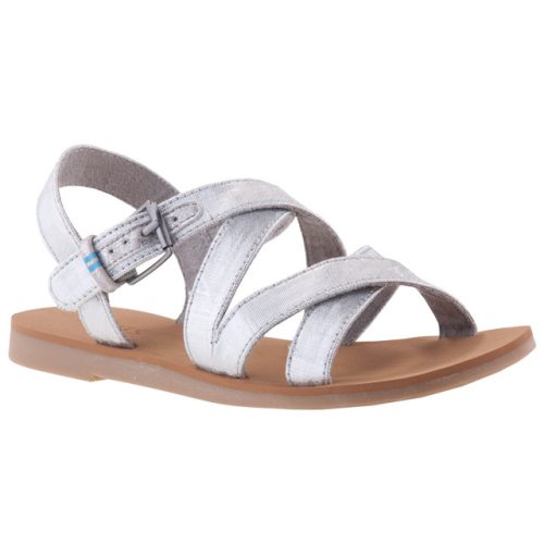 TOMS SICILY SILVER SAND csatos ezüst szandál