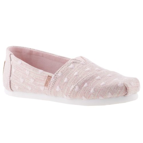 TOMS CLASSIC rózsaszín szívecskés gumis belebújós balerina cipő 30-38