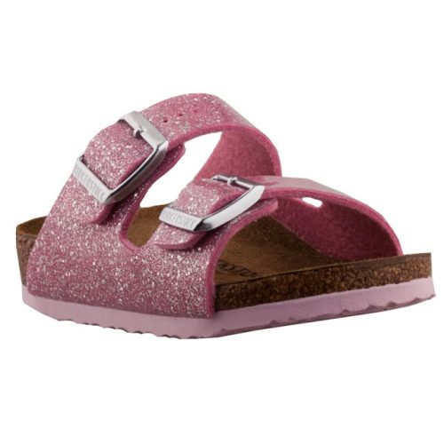 BIRKENSTOCK KIDS ARIZONA rózsaszín csillogós két csatos bio gyerek  papucs