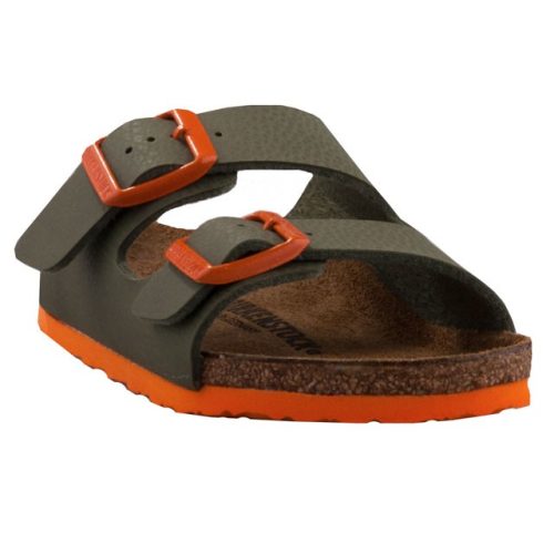 BIRKENSTOCK Arizona Kids khakizöld/narancssárga gyerek bio gyerek papucs