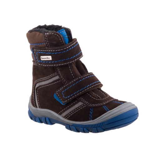 SIESTA-RICHTER barna/kék 2 tépős SympaTex VÍZÁLLÓ bundás téli cipő