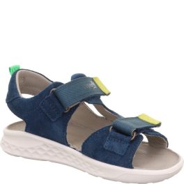   Superfit Lagoon Midi sötétkék-sárga 2 tépőzáras velúr-nubuk bőr kisfiú gyerekszandál (1-001041-8000)