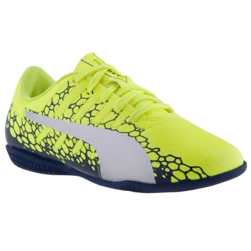 PUMA evoPOWER VIGOR 4 neon/kék/ezüst fűzős foci teremcipő