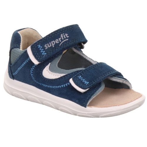 Superfit Nino sötétkék-fehér 2 tépőzáras velúr bőr kisfiú gyerekszandál (1-001060-8000)