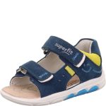 Superfit Nino sötétkék-sárga 2 tépőzáras velúr bőr kisfiú gyerekszandál (1-001062-8000)