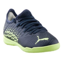 Puma Future Z 4.4 IT Jr sötétkék-neonzöld fűzős terem focicipő   Puma Future Z 4.4 IT Jr sötétkék-neonzöld fűzős terem focicipő