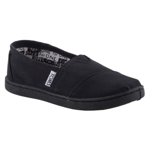 TOMS CLASSIC BLACK CANVAS fekete belebújós cipő