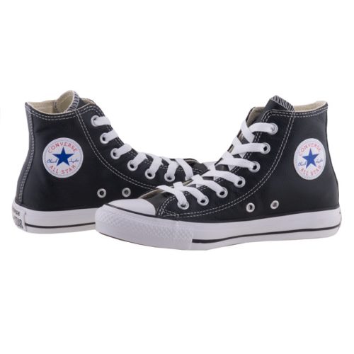 CONVERSE CHUCK TAYLOR ALL STAR fekete bőr fűzős magassz.cipő