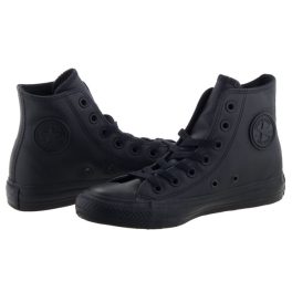 CONVERSE CHUCK TAYLOR ALL STAR HI fekete bőr fűzős magasszárú cipő   CONVERSE CHUCK TAYLOR ALL STAR HI fekete bőr fűzős magasszárú cipő