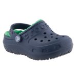 CROCS HILO sötétkék/zöld BUNDÁS papucs