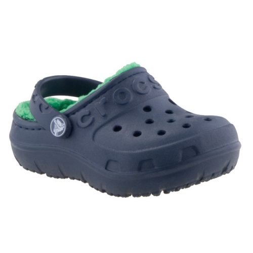 CROCS HILO sötétkék/zöld BUNDÁS papucs 22-35