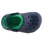CROCS HILO sötétkék/zöld BUNDÁS papucs