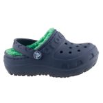 CROCS HILO sötétkék/zöld BUNDÁS papucs