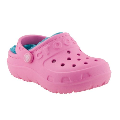 CROCS HILO rózsaszín/türkizkék BUNDÁS papucs