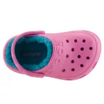 CROCS HILO rózsaszín/türkizkék BUNDÁS papucs
