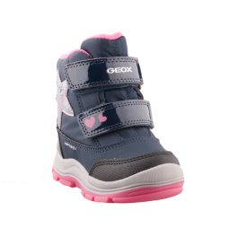 Geox Flanfil Girl 2 tépőzáras sötétkék-ciklámen csillagos Amphibox (Vízálló) LEDES lány bélelt hótaposó   Geox Flanfil Girl 2 tépőzáras sötétkék-ciklámen csillagos Amphibox (Vízálló) LEDES lány bélelt hótaposó