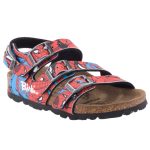 BIRKIS 4 csatos piros/kék PÓKEMBERES bio gyerek szandál
