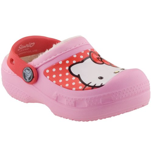 CROCS HELLO KITTY rózsa/piros BUNDÁS papucs