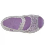 CROCS ISABELLA tépős lila/ezüst CSILLOGÓS balerina víziszandi