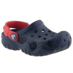 CROCS SWIFTWATER CLOG sötétkék/piros pántos papucs
