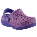 CROCS CLASSIC LINED GRAPHIC lila/rózsa LEOPÁRD MINTÁS BUNDÁS papucs