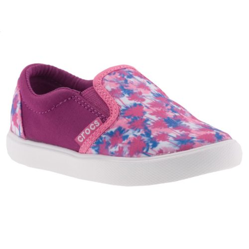 CROCS CITILANE NOVELTY SLIPON málna/rózsa pálmafás belebújós cipő 
