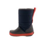 CROCS LODGEPOINT SNOW BOOT sötétkék-szürke-piros FÉNYVISSZAVERŐS hótaposó csizma